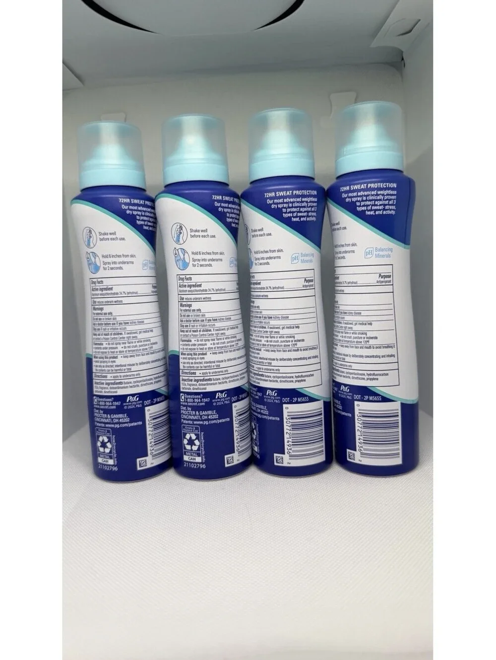 Secret Clinical Dry Spray Light Fresh Antiperspirant 3.8oz 4 Pack Women